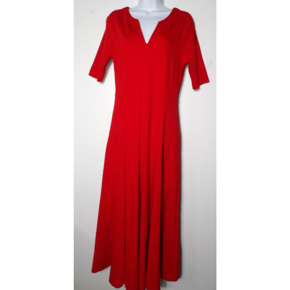 Soft Surroundings Scarletta Maxi Dress Sz 6 Red V Neck A Line EUC - Picture 2 of 13